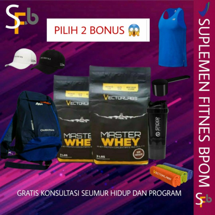MASTER WHEY VECTORLABS 3 LBS ISOLATE BLEND SUPLEMEN SUSU FITNES FITNES