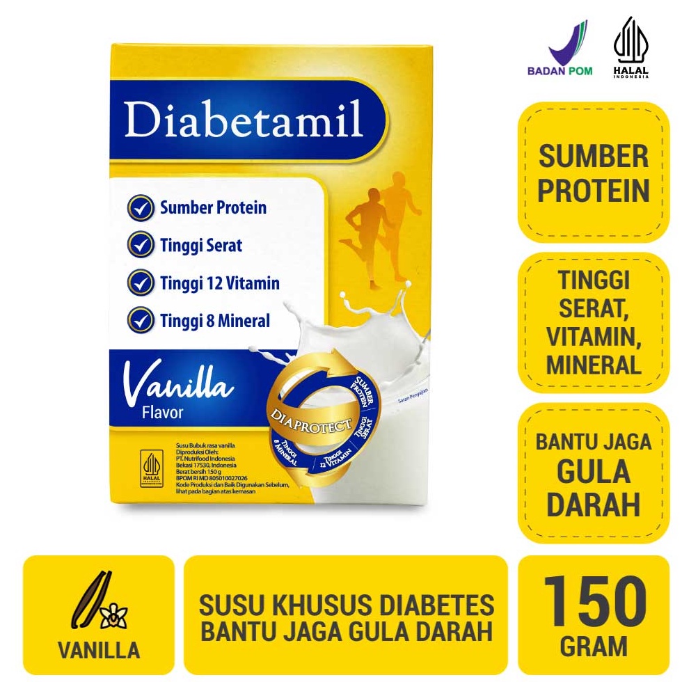 

(♫9GV-✔] Susu Diabetamil Vanilla 150 gram - Susu Khusus Diabetes Bantu Jaga Gula Darah / treending.!