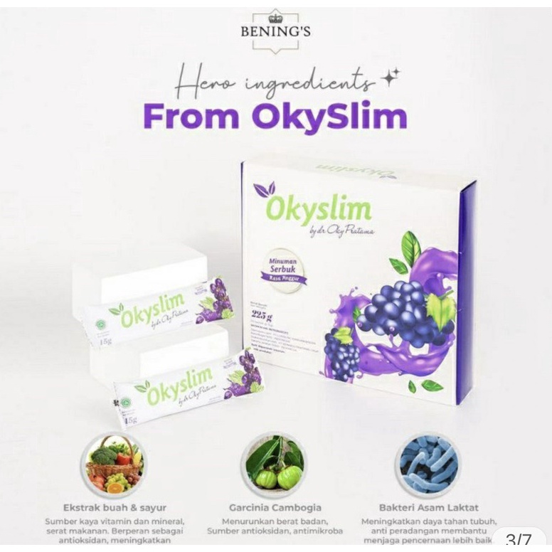 (☀HYP-✪] Okyslim Benings By dr Oky Pratama Benings clinic perawatan tubuh (anggur) - treending..