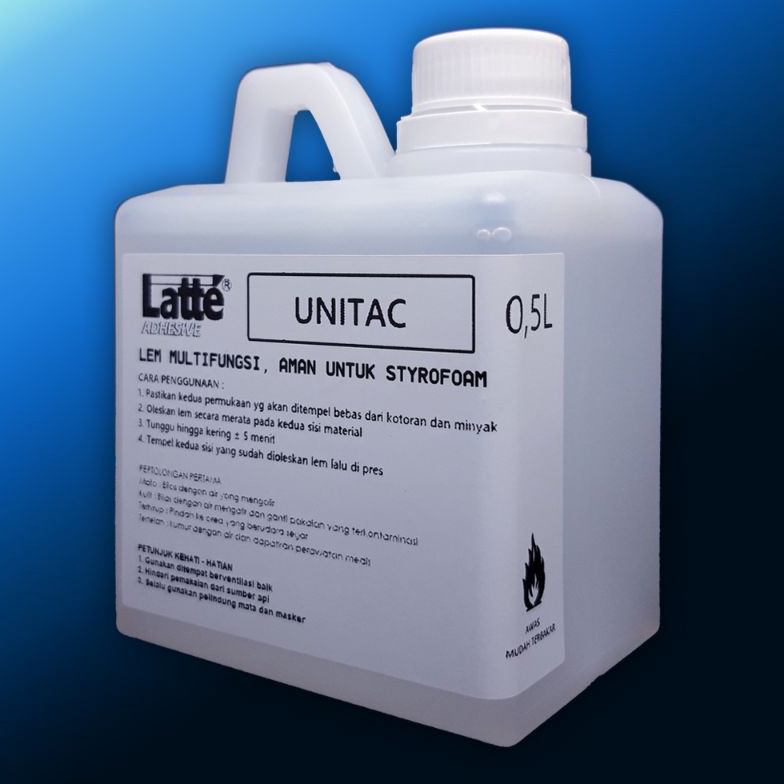 

[I-㊠Q➲U) Jual lem styrofoam cair LATTE UNITAC 500 gr untuk gabus prakarya -super.kerren.