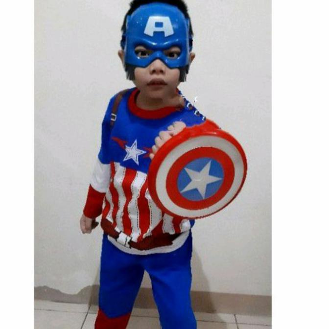 Baju Anak Laki Kapten Amerika 2-3thn / Kostum Anak Capten Amerika /