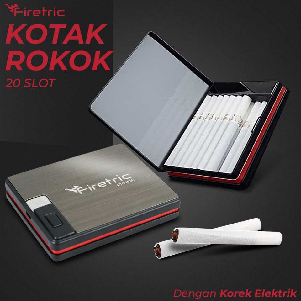 Stock Banyak❋ APEN Kotak Tempat Rokok 20 Slot + Korek Api Elektrik || Barang Unik Murah Lucu Import 