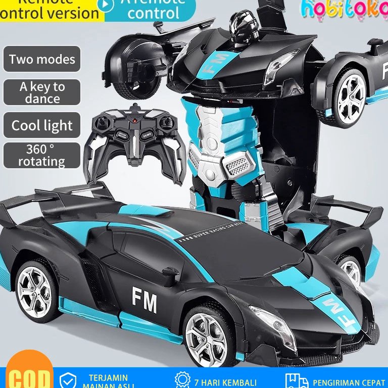 LANGSUNG KIRIM Mainan Mobil Remote Control Mobil Sport Car Robot Transform RC Mobil Remote Transform