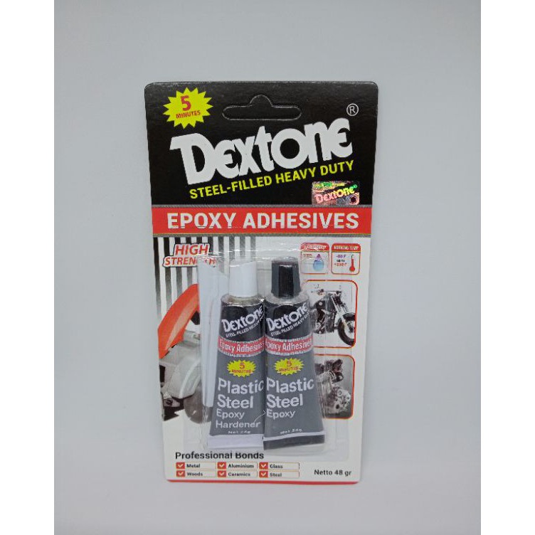 

➱Laris⁂ Dextone Lem Besi Epoxy Plastic Steel 5 menit 48 gram - Lem Perekat Besi Baja Kayu Plastik Keramik Murah A67
