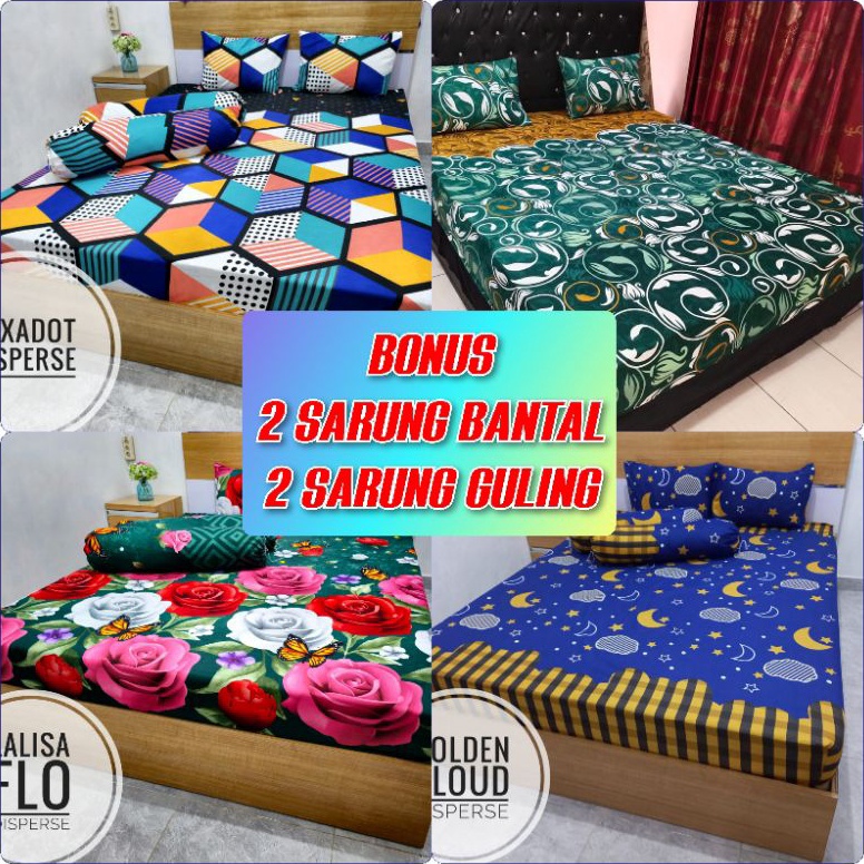 [Z4➛/I✔> Sprei 160x200 Seprai Aesthetic Gratis 2 Sarung bantal guling Seprai Katun Homemade Motif Hi