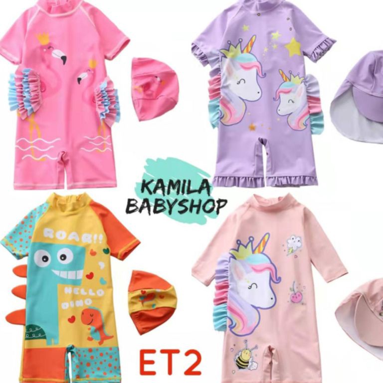 Harga Bersahabat ET2 Baju Renang Anak Free Topi/Baju Renang Anak Perempuan/ Baju Renang Anak Perempu