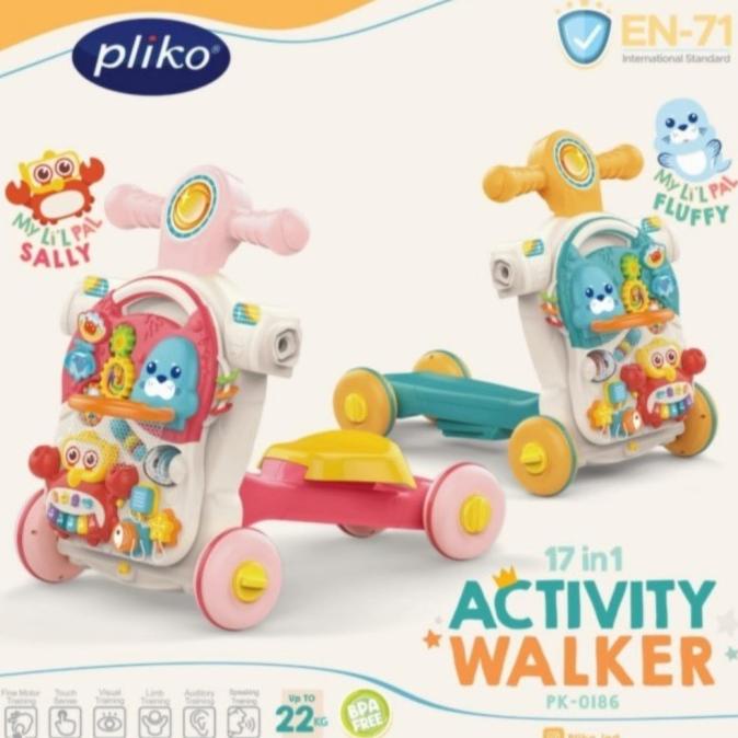 ACTIVITY WALKER PLIKO 17 IN 1 / ALAT BANTU JALAN BAYI / PUSH WALKER