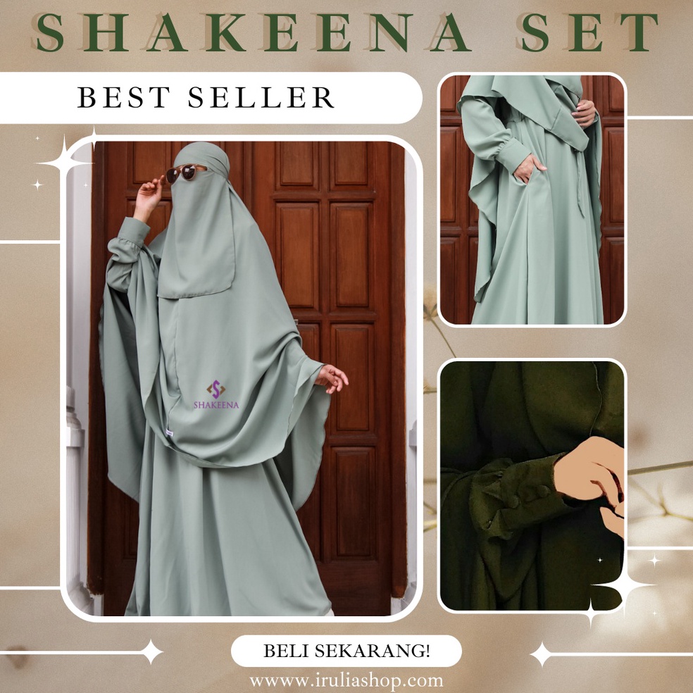 Terbaik.. Gamis set syari free cadar bandana