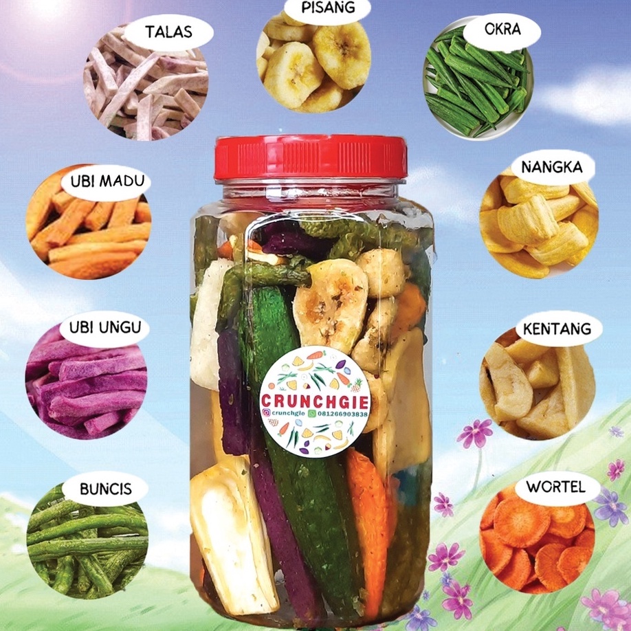 

(FX✯/L♫> Crunchy Veggie Snack ASMR Keripik Sayur Keripik Buah Sayur Krispi Cemilan Diet Snack Sehat Snack Diet 300ml 700ml 1000ml 1L- super.keren..!