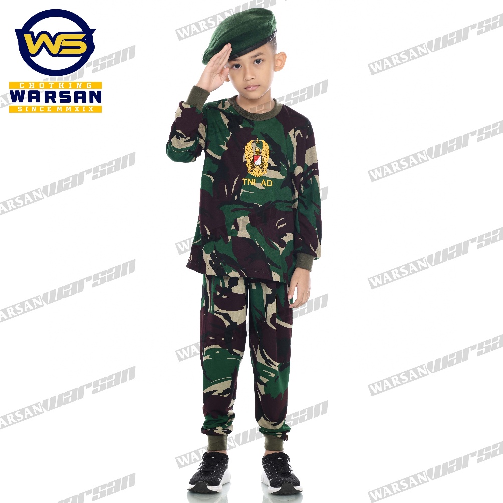 [»/☆KLN> Baju anak / kaos Tentara anak Stelan / Kaos TNI anak tangan panjang / Baju Loreng anaksupee