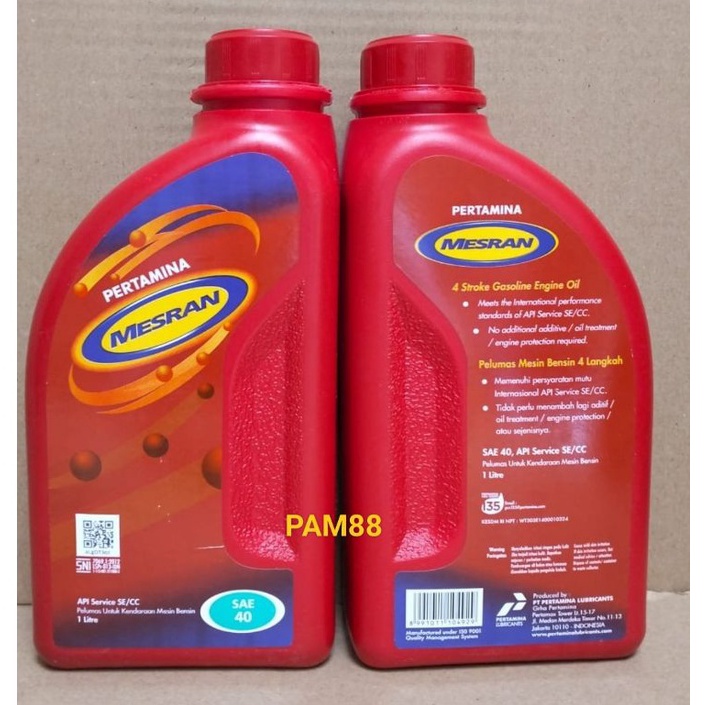 TERMURAH Oli Mesran 1 liter...40 sae...api service SE/CC