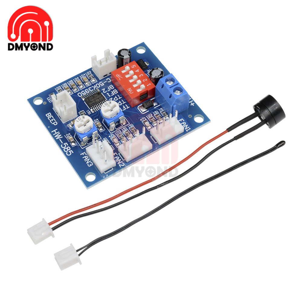 ✅&DC 12V 4 Wire High-Temp Fan Temperature Control Speed Controller CPU Module Temperature Alarm PWM 