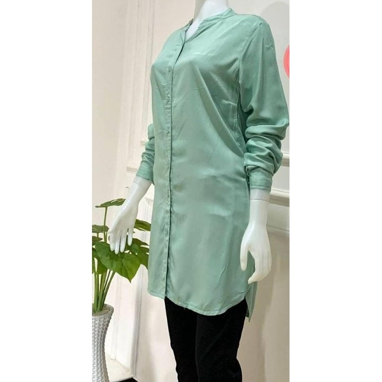 Tren Terbaru [Cod]Tunik atasan/kemeja wanita kerah V st.yves