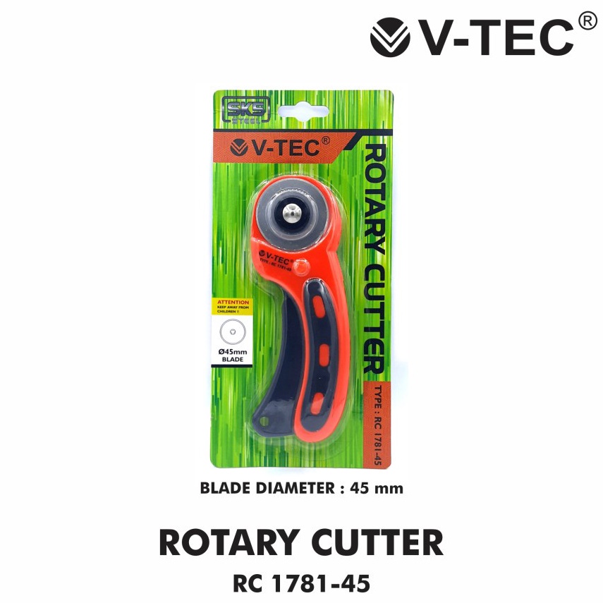 

Laris✼↔ V-TEC Rotary Cutter Pemotong Putar 28mm 45mm (RC-1780-28/45) H60 ✩