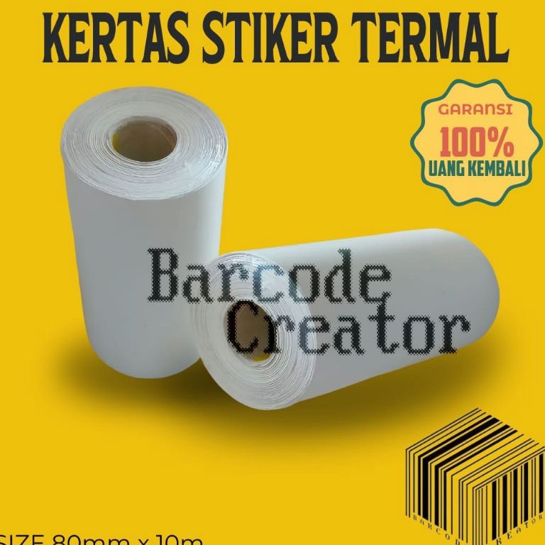 

COD KERTAS THERMAL LABEL STIKER 80MM PANJANG 10 METER ↑Harga Murah