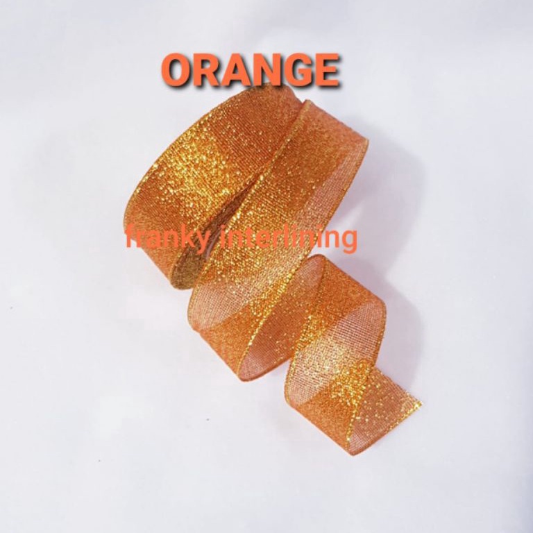 

Pita Gliter Metallic Lebar 2,5cm Per Roll Isi 18 meter ➩COD