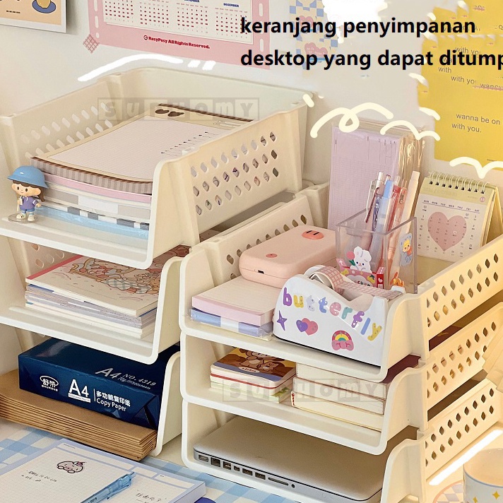 Terbaik.. Rak Buku minimalis Rak Kecil Box File Organizer Stationery ♜