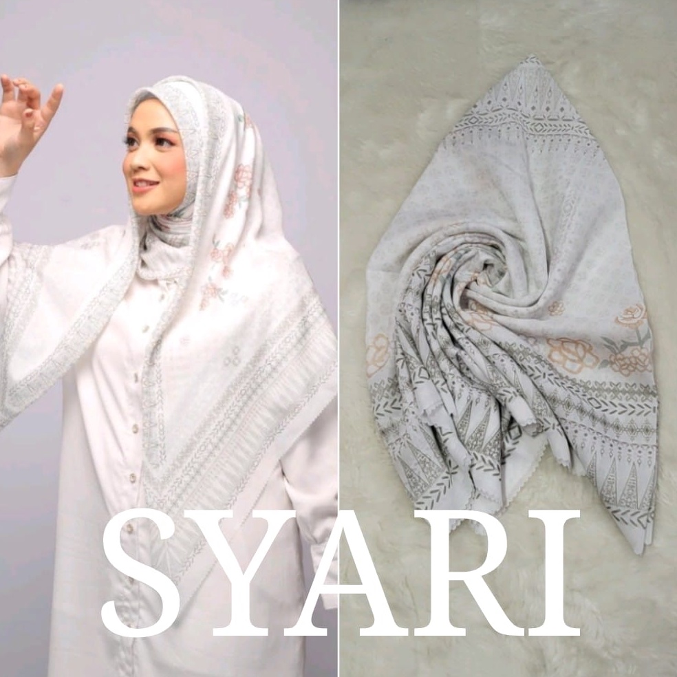 [Art.  B17S] Voal Motif Syari 130 x 130 / Hijab Segi Empat Motif Jumbo 130 x 130 / Jilbab Voal Motif Syari 130 x 130 MAS
