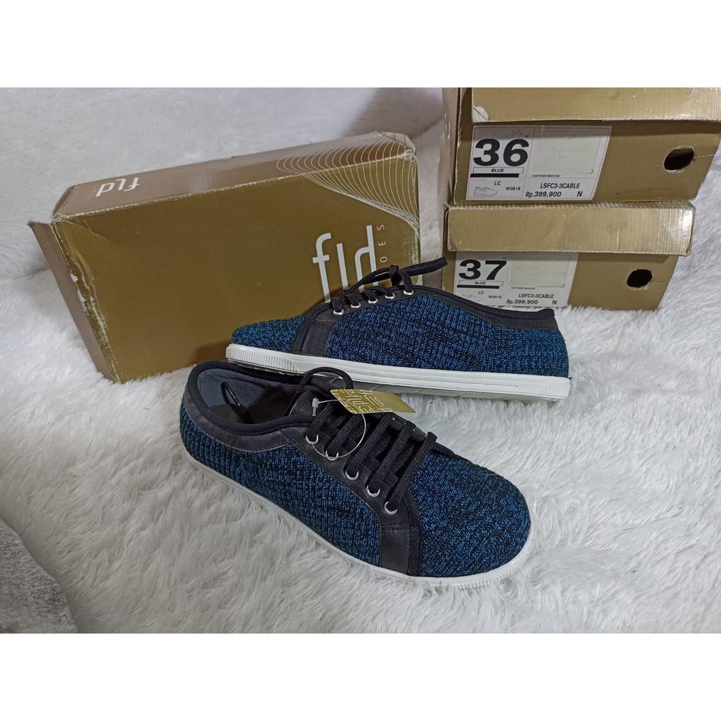 ABU089 FLD 36 37 Sepatu sneakers tali wanita biru remaja cewek perempuan casual original branded Mat