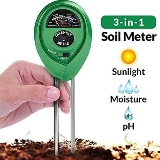 Terlaku. Alat Ukur Tanah 3 Way In 1 Soil Meter Moist Sunlight Ph Moisture Analyzer ✪