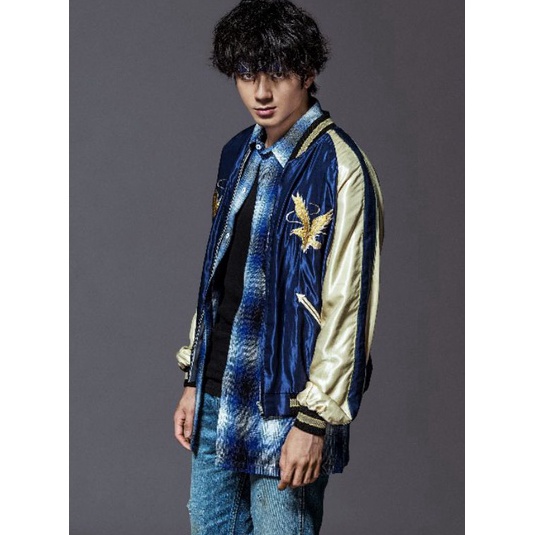 (✓P➸Q G) Jaket Sukajan murayama - High and low aegle - Navi Gold /supeer.keren.