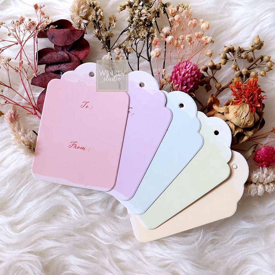 

[✯J☆4 A> 25pcs Hang Tag Blank Hangtag Card Mini Kartu Ucapan ThankYou PASTEL /langsung.kiriim..!