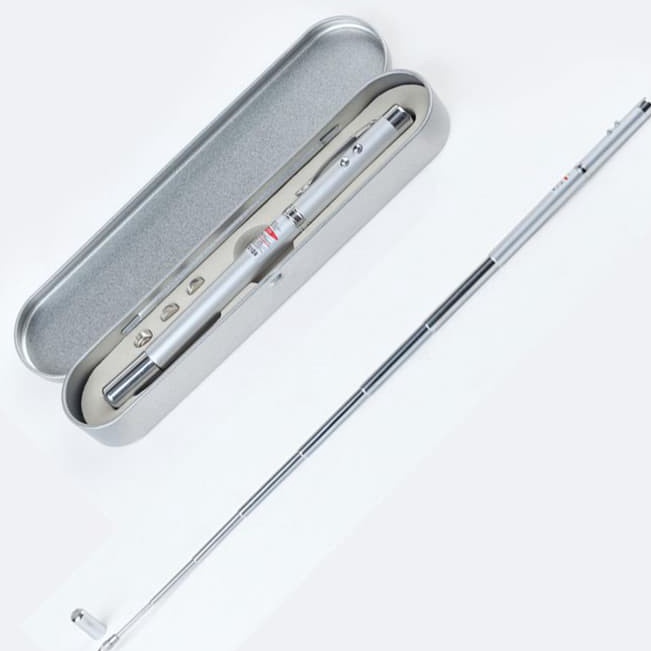 

➺Serba Murah❊ Pulpen Laser Pena Bolpoin LED Aluminium Pointer - 5 IN 1 Pen Ballpoint Presentasi Dengan Box G47 ➨