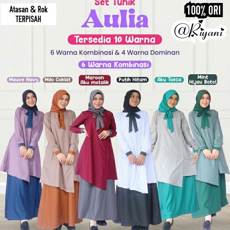 Paling Dicari Set Tunik Aulia Riyani Setelan Kerja Wanita Baju Dinas Kerja Wanita Original brand Riy