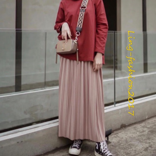 Terpercaya Rok plisket lurus premium import/ rok plisket/rok muslim/rok lurus