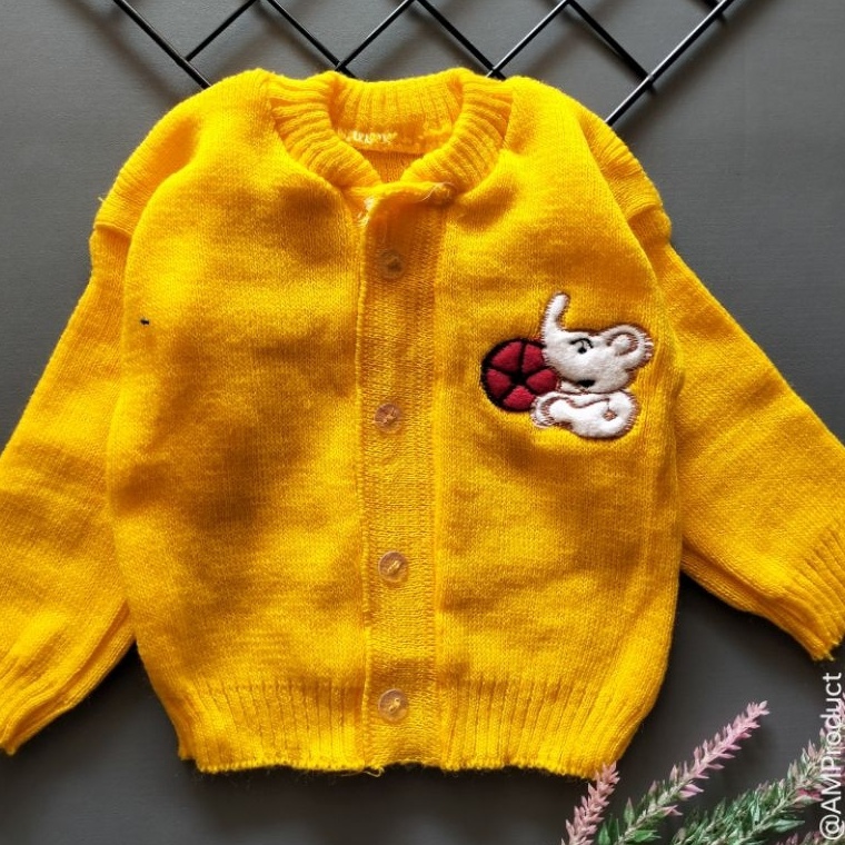Terpercaya sweater jaket rajut bayi 0-6 bulan