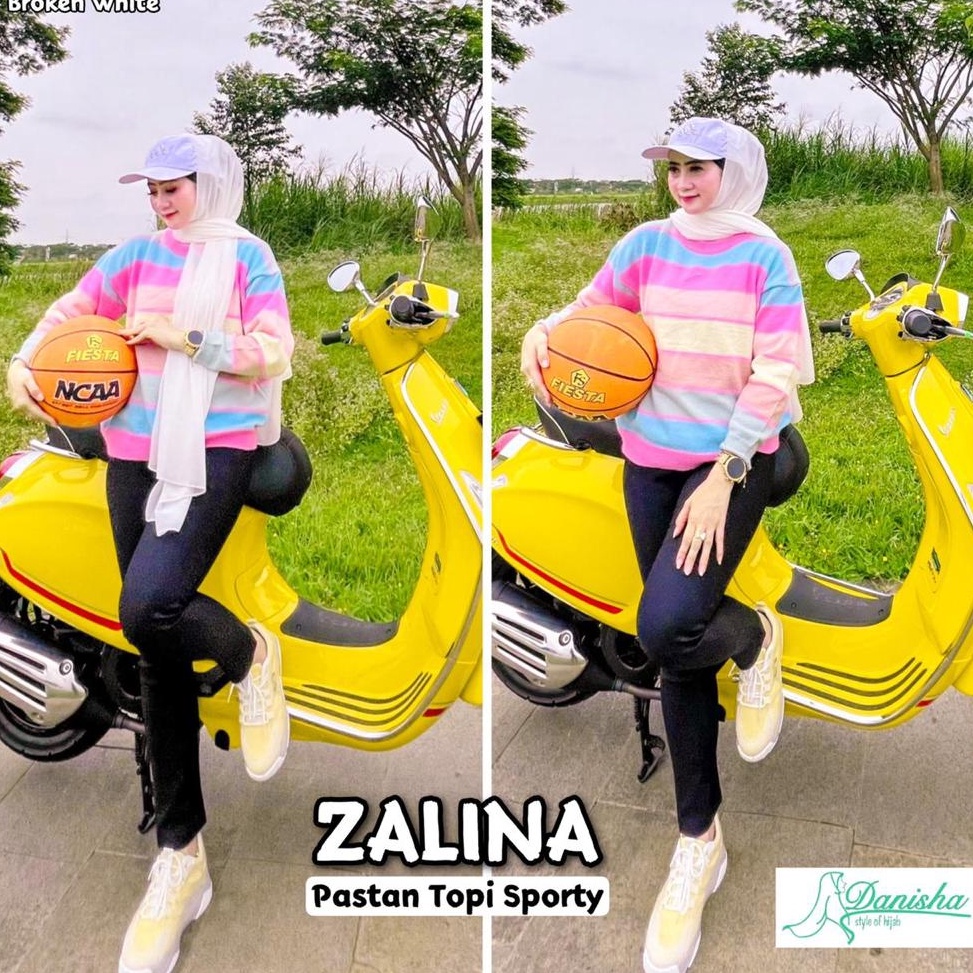 Siap Kirim Jilbab Topi Menyatu Pashmina Zalina Sporty Pastan Ori Danisha Hijab