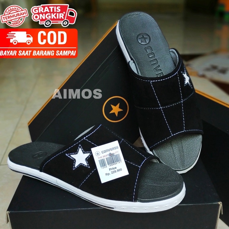 (☼A☆Z O> SANDAL CONVERSE HITAM 38-44 SUEDE ONE STAR /super.keren..