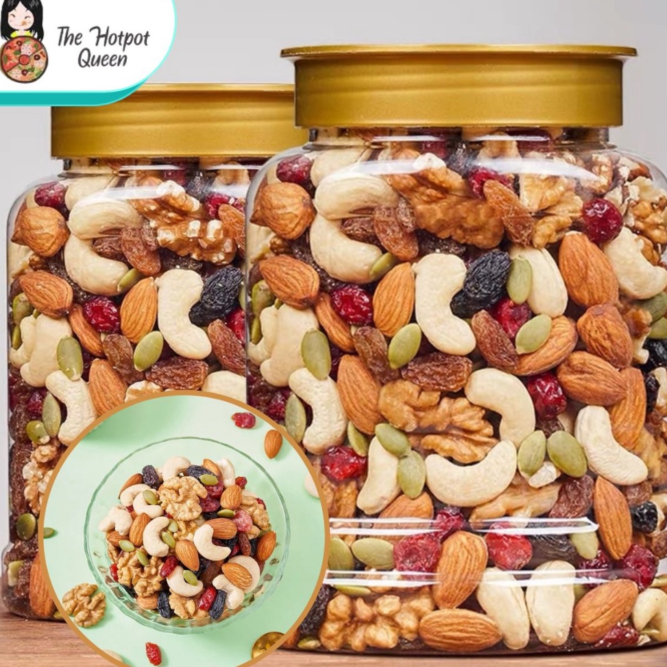 

(❤V☞Z U> Premium Mixed Nuts | Trail Mix 500g Super Food (Sunflower, Pumpkin Seeds, Almond, Raisin, Cranberry) | Kacang Walnut /viiral.
