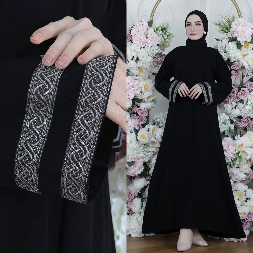Termurah Gamis Terbaru Abaya Hitam Jetblack Athifah BUSUI Abaya Turkey Polos Simple Dress Muslim Baj