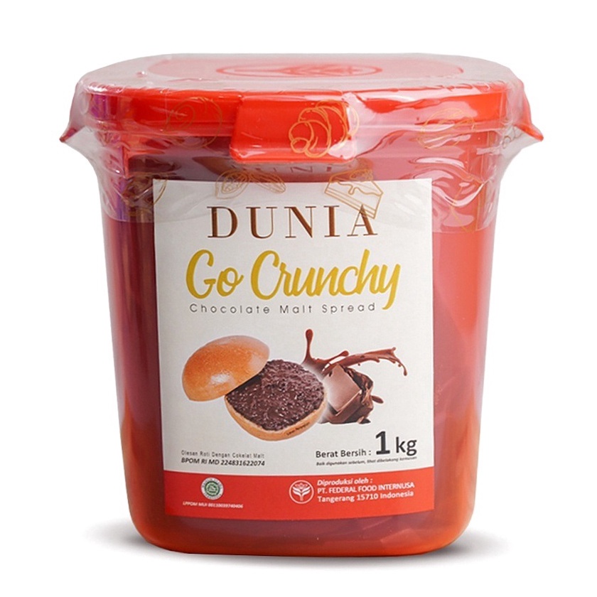 

[☑O✔9 E] Dunia GO CRUNCHY Chocolate Malt Spread 1 Kg – Selai Coklat Crispy 1Kg -laangsung.kirim..!