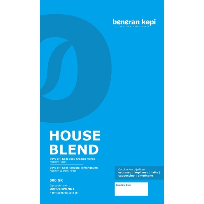

Hari Ini Beneran Kopi House Blend - Arabica Flores 70% + Robusta Temanggung 30% Bagus