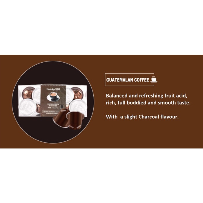 

Hadir Nespresso Capsules Compatible - Guatemala Coffee By Eastsign (10Caps) Promo