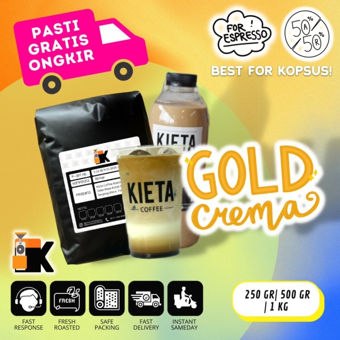

Sale!!! Kopi Gold Crema Espresso Blend 1Kg Untuk Kopi Susu Berkualitas