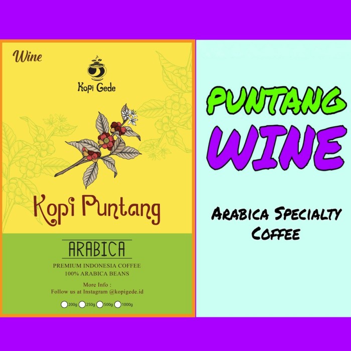 

Menakjubkan Kopi Arabika Puntang Wine 200 Gram Specialty Arabica (Biji/Bubuk) Limited