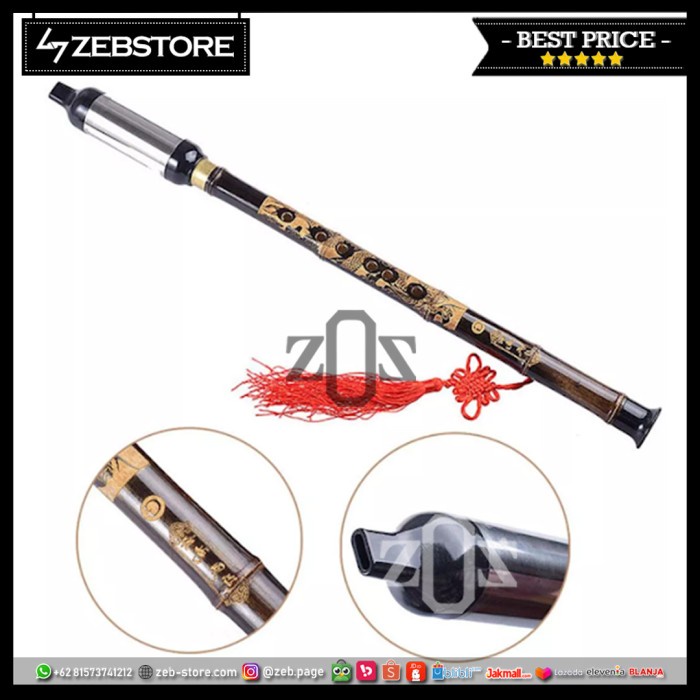 Terlaris Seruling Suling Flute Pipa Bawu Bamboo Bambu Tradisional China Key G