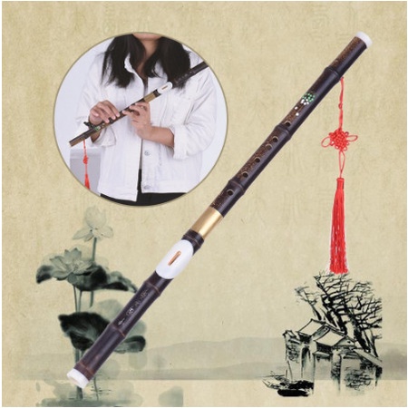Terlaris Alat Musik Chinese Black Bamboo Bawu G Key Woodwind Flute Musical