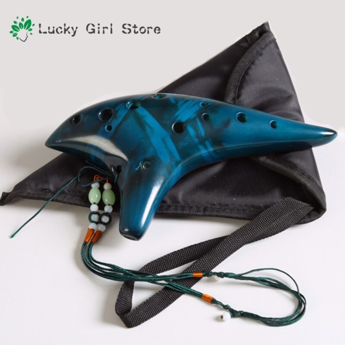 Terlaris [Dijual] Alat Musik Tiup Kayu Ocarina Keramik 12 Lubang Klasik