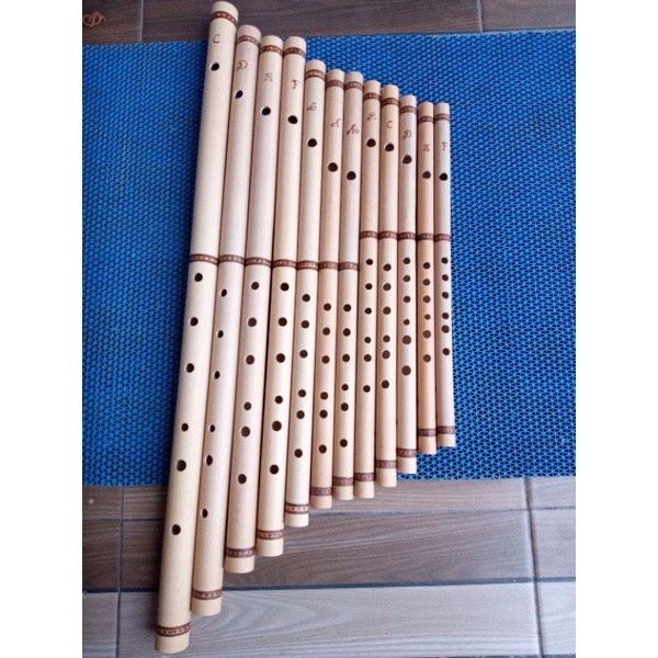 Terlaris Suling Dangdut Suling Bambu 1Set Isi 12 Biji