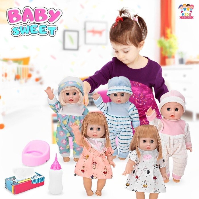 Terlaris Sweety Baby Boneka Nangis, Suara Mirip Asli Mainan Bayi Bayian Anak