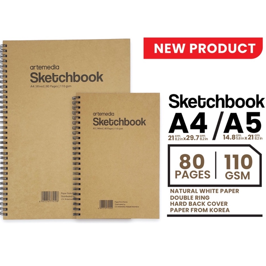 

⁑Dijual ✥ Buku Sketsa Artemedia Sketchbook Wired A5 A4 Craft Cover Jilid Spiral W54 ❈