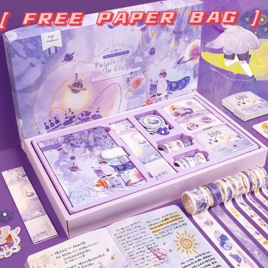 

Terlaris (187Pcs) Journal Kit Set Gift Box / Paket Set Agenda / Notebookimut