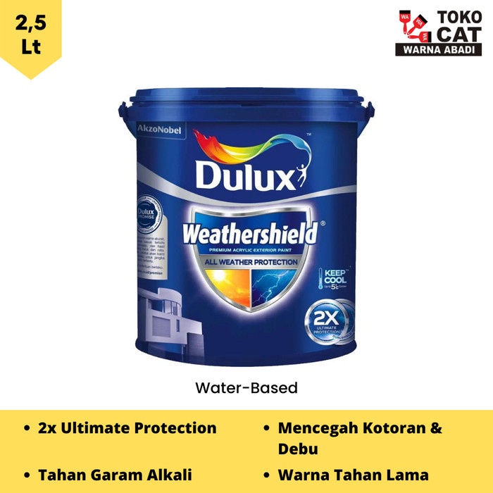 Terlaris Cat Exterior Dulux Weathershield Dualshield 2.5 Liter Brilliant White