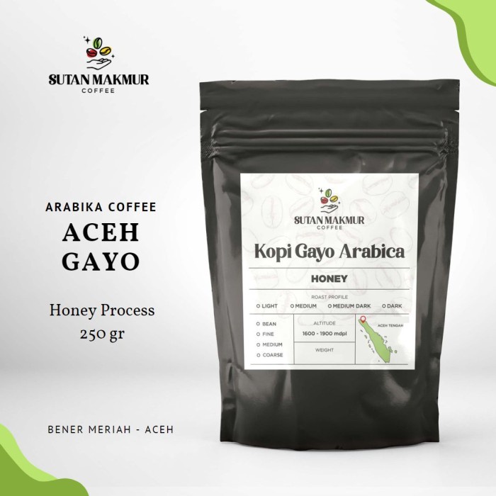 

Hemat Biji/Bubuk Kopi Arabika Aceh Gayo Honey (250Gr) Grade 1 Hemat