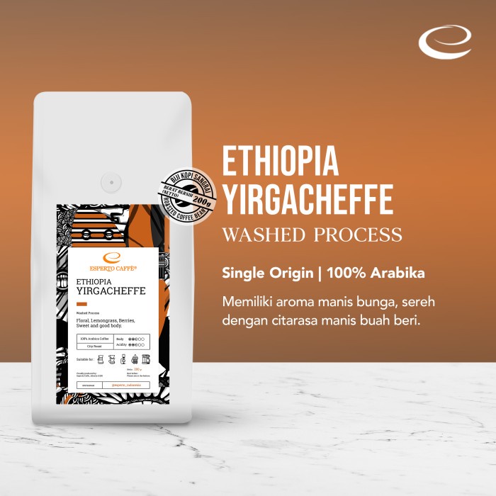 

Hemat Esperto Caffe Single Origin Ethiopia Yirgacheffe 200Gr Bagus