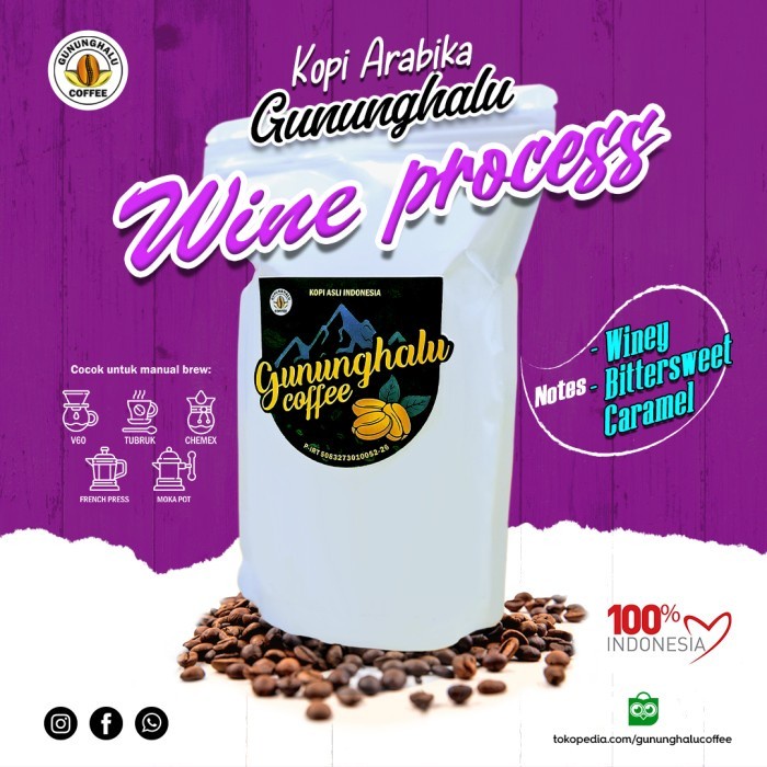 

Update Arabica Gununghalu - Roastbean - Wine Process - 500 Gram Bagus
